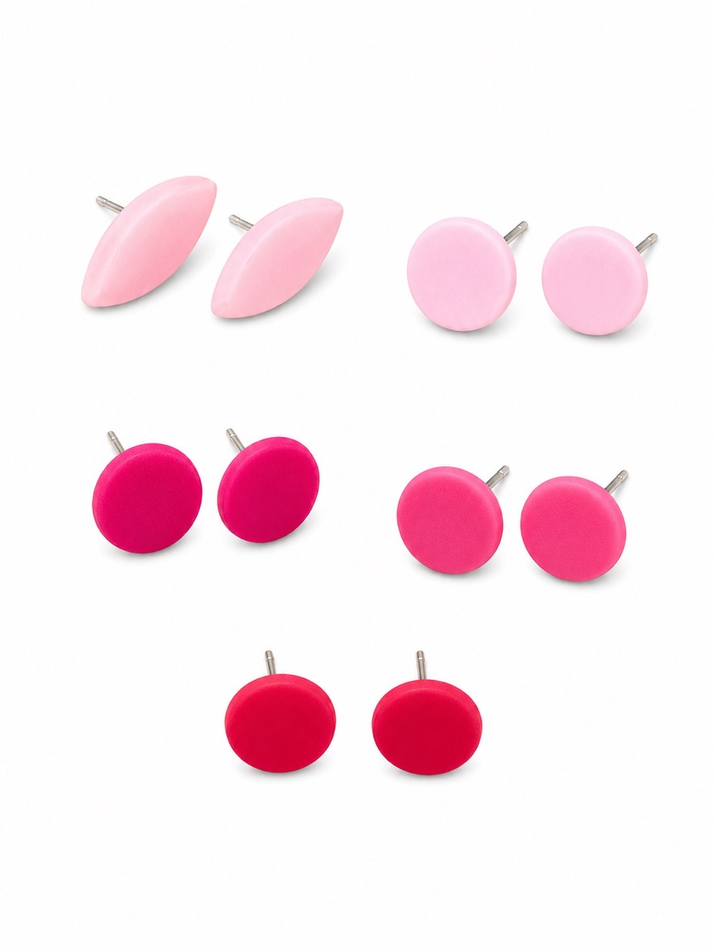 Pink Stud Earring Set - Assorted Pink Tones